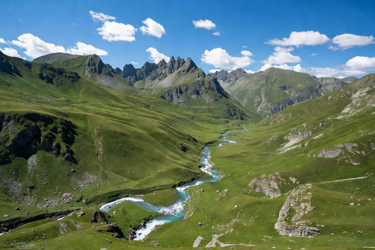 Randonneurs sur le sentier Valbona-Theth dans les Alpes albanaises en 2026