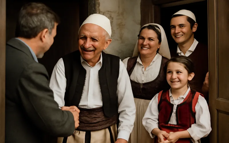 Accueil chaleureux dans une famille albanaise