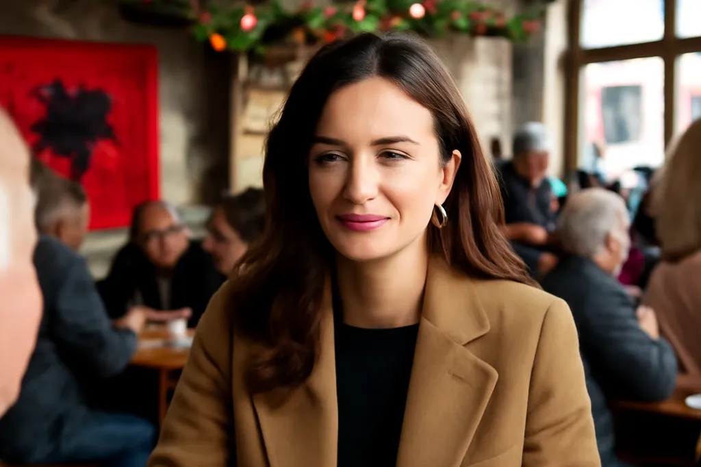 Café traditionnel albanais animé pendant une période de fête