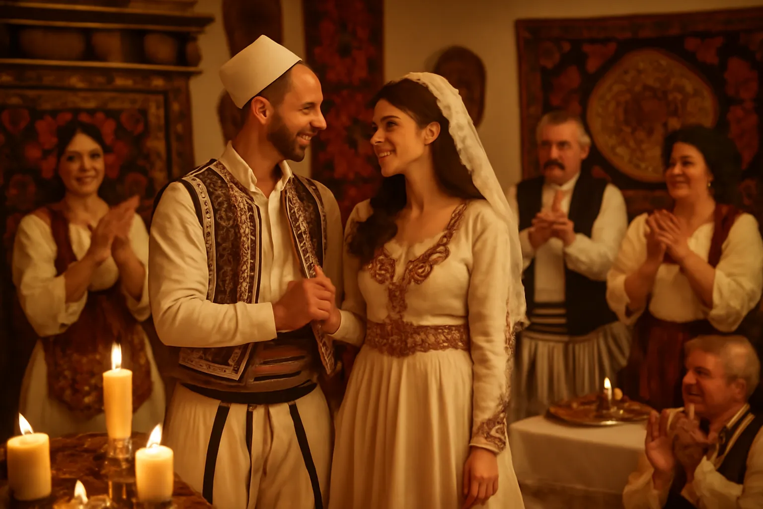 Celebration de mariage traditionnel en Albanie