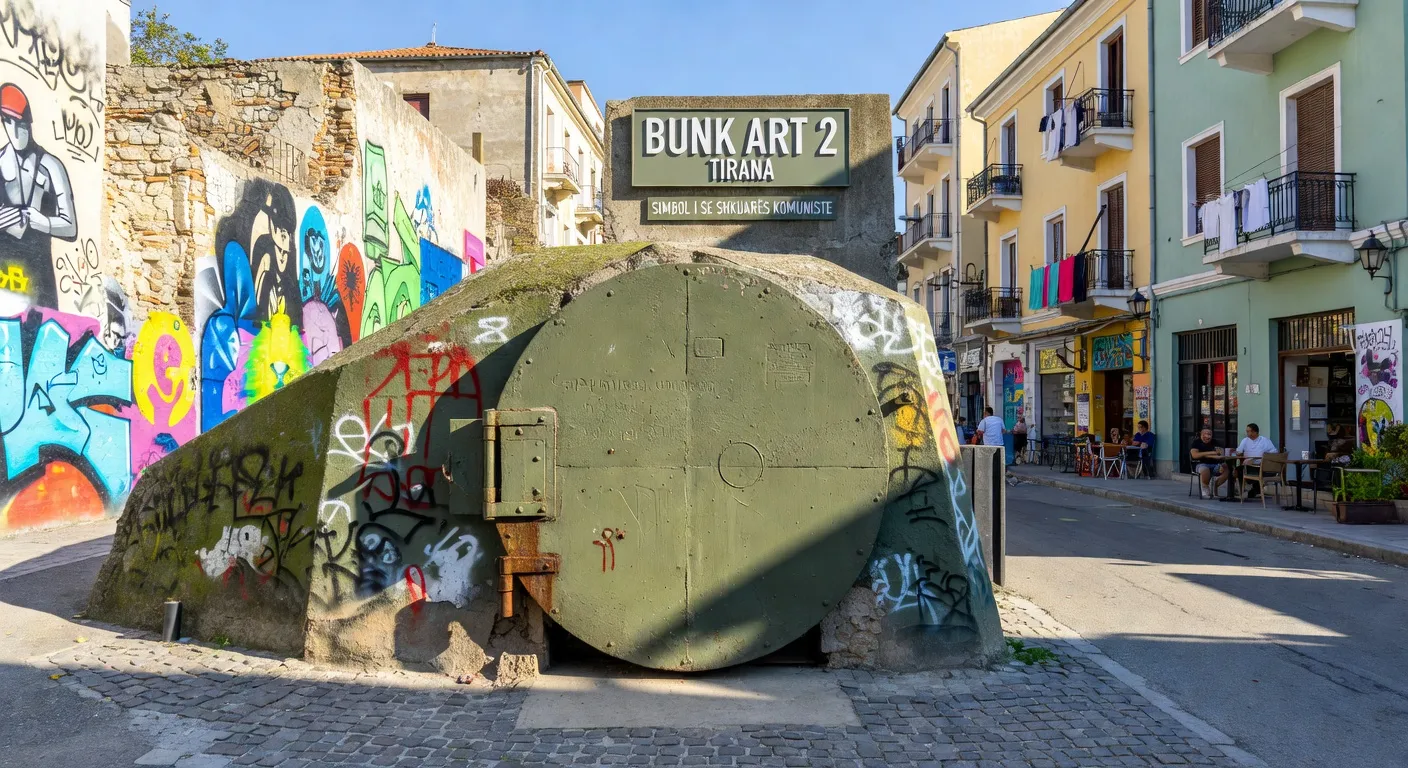 Entrée du bunker Bunk'Art 2 dans le centre de Tirana
